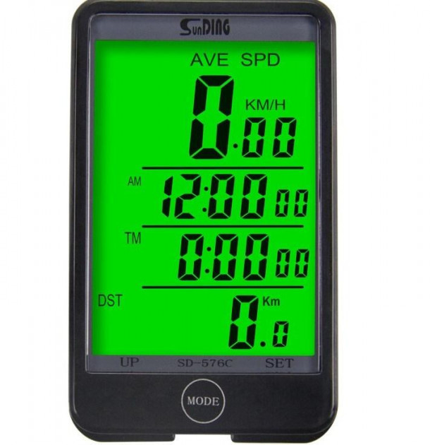 Велокомп'ютер бездротовий Sun Ding SD-576C з підсвіткою екрану waterproof 32 функцій 2.5 Чорний