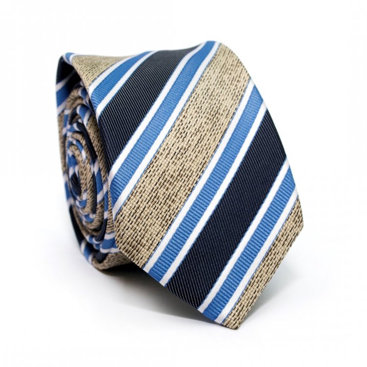 Краватка C&A Чоловічий Бежево-Синій У Смужку CA-4136