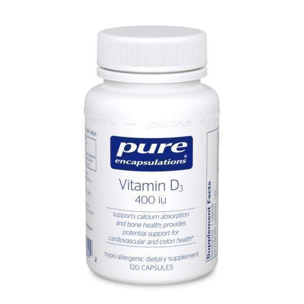 Витамин D3 Pure Encapsulations 400 МЕ 120 капсул (21521)