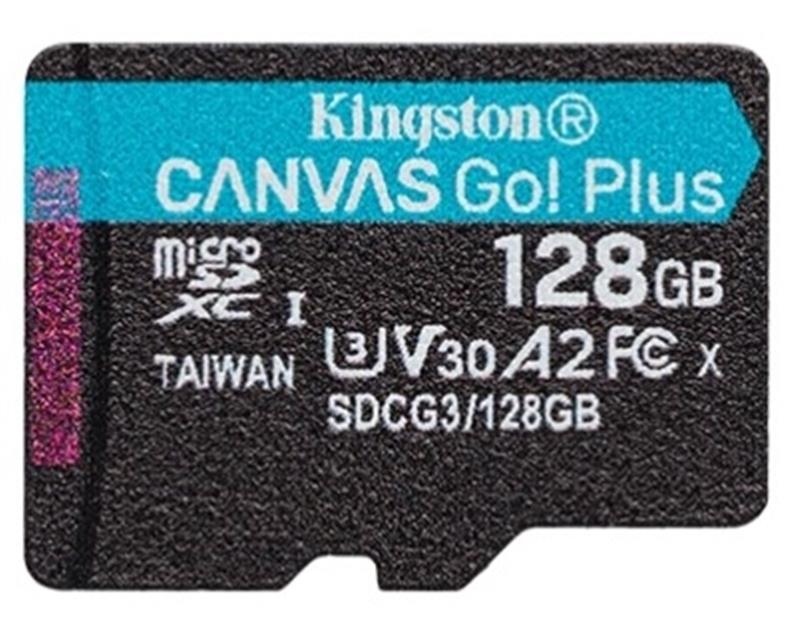 Карта памяти MicroSDXC  128GB UHS-I/U3 Class 10 Kingston Canvas Go! Plus R170/W90MB/s (SDCG3/128GBSP)