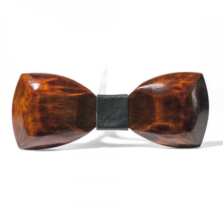 Дерев'яна Краватка Метелик Gofin Об'ємний Темний Gbdh-8040