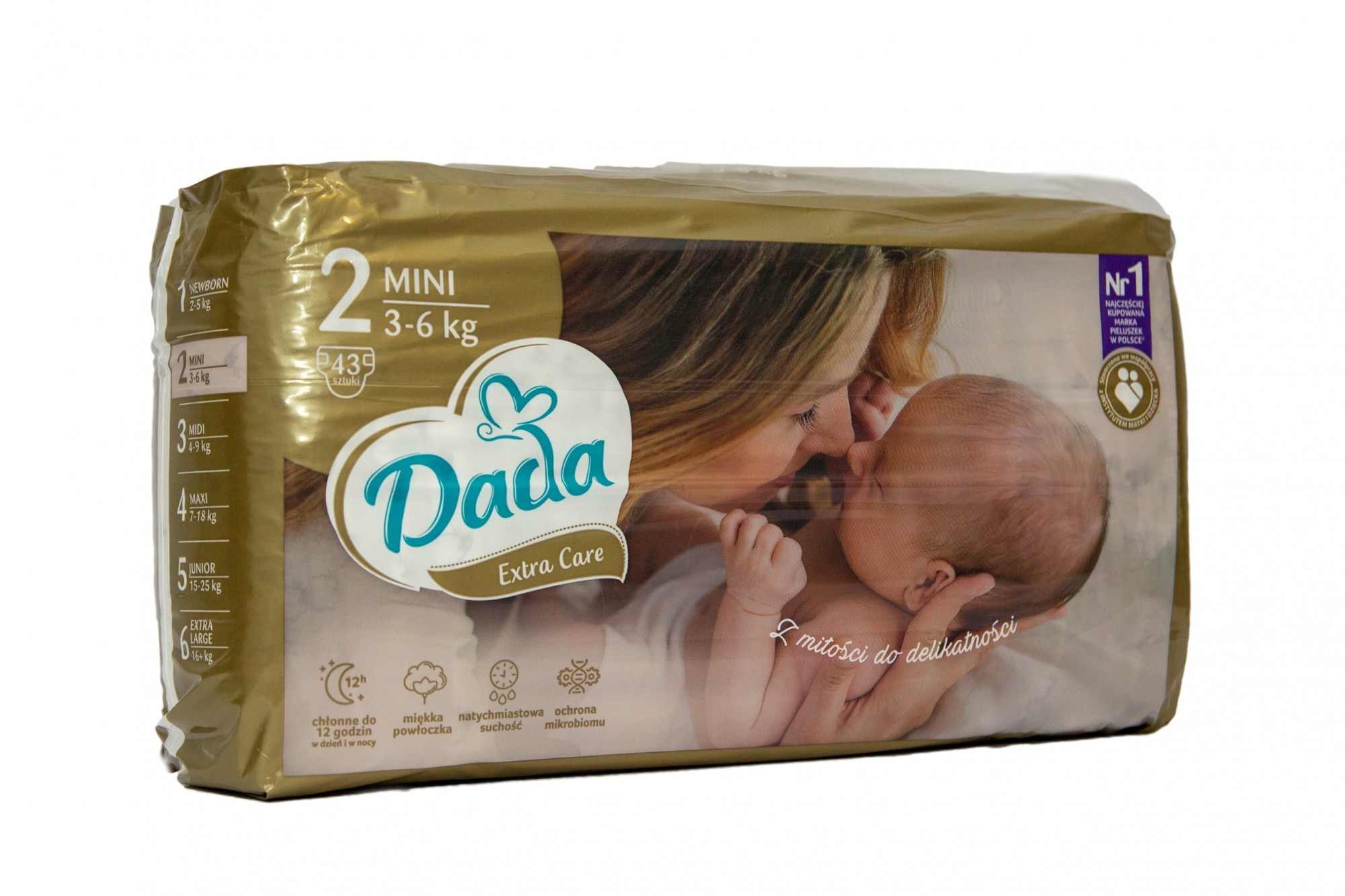 Подгузники Dada Extra Care Размер 2 Mini 3-6 кг 43 шт