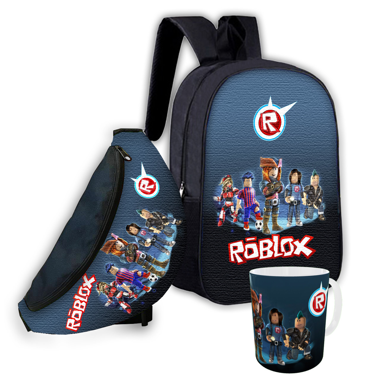 Дитячий набір Roblox: рюкзак, бананка та кружка, 3 предмети — арт. 2575361314