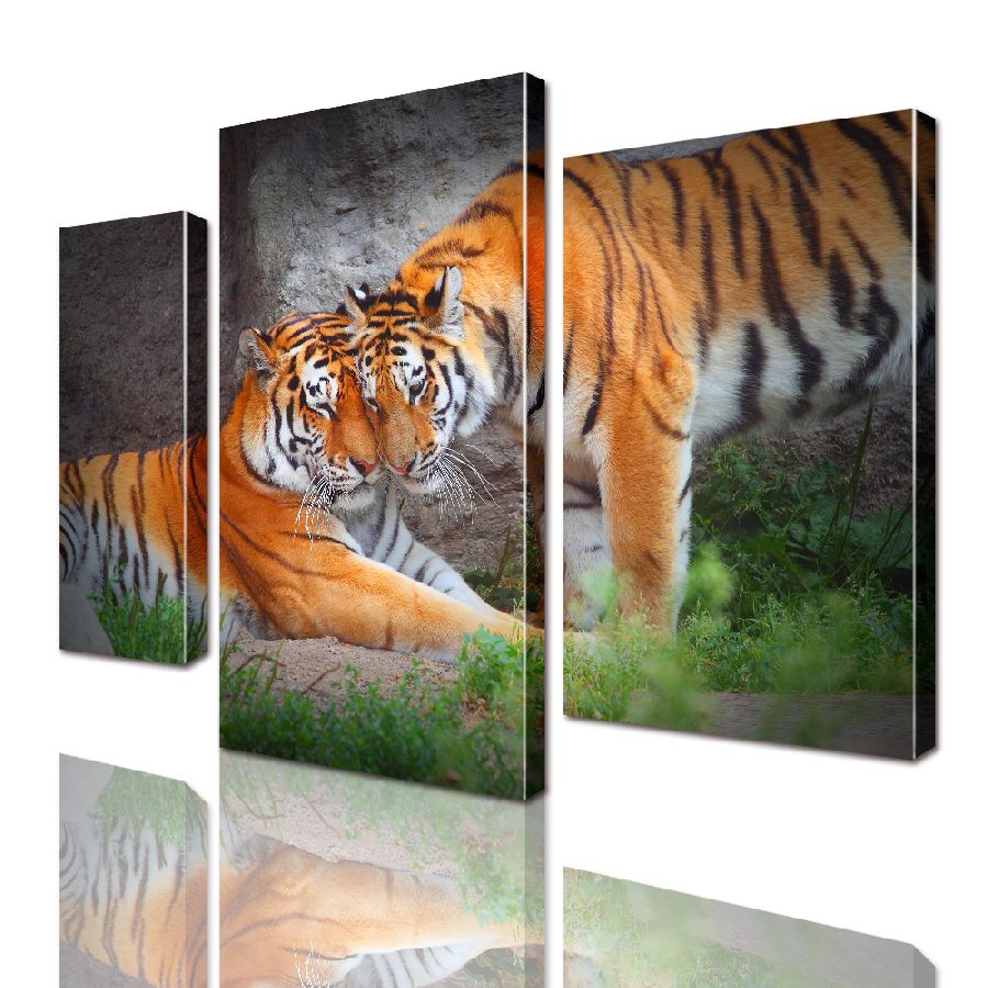 Модульная картина Тигры ADJ0006 размер 70 х 105 см
