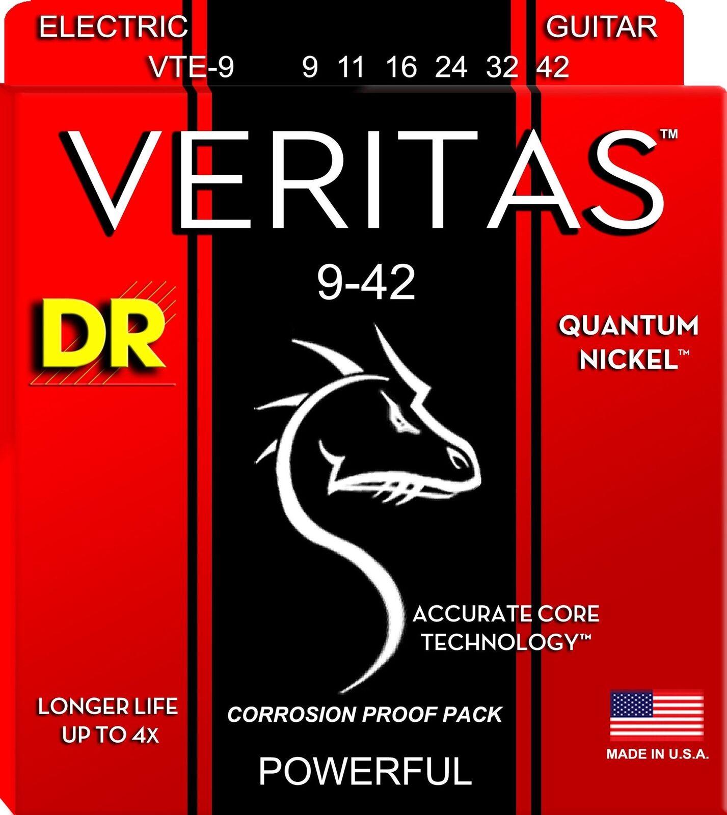 Струни для електрогітари DR VTE-9 Veritas Quantum Nickel Electric 9/42
