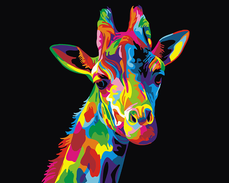 Картина по номерам BrushMe "Радужный жираф" 40х50см GX26194