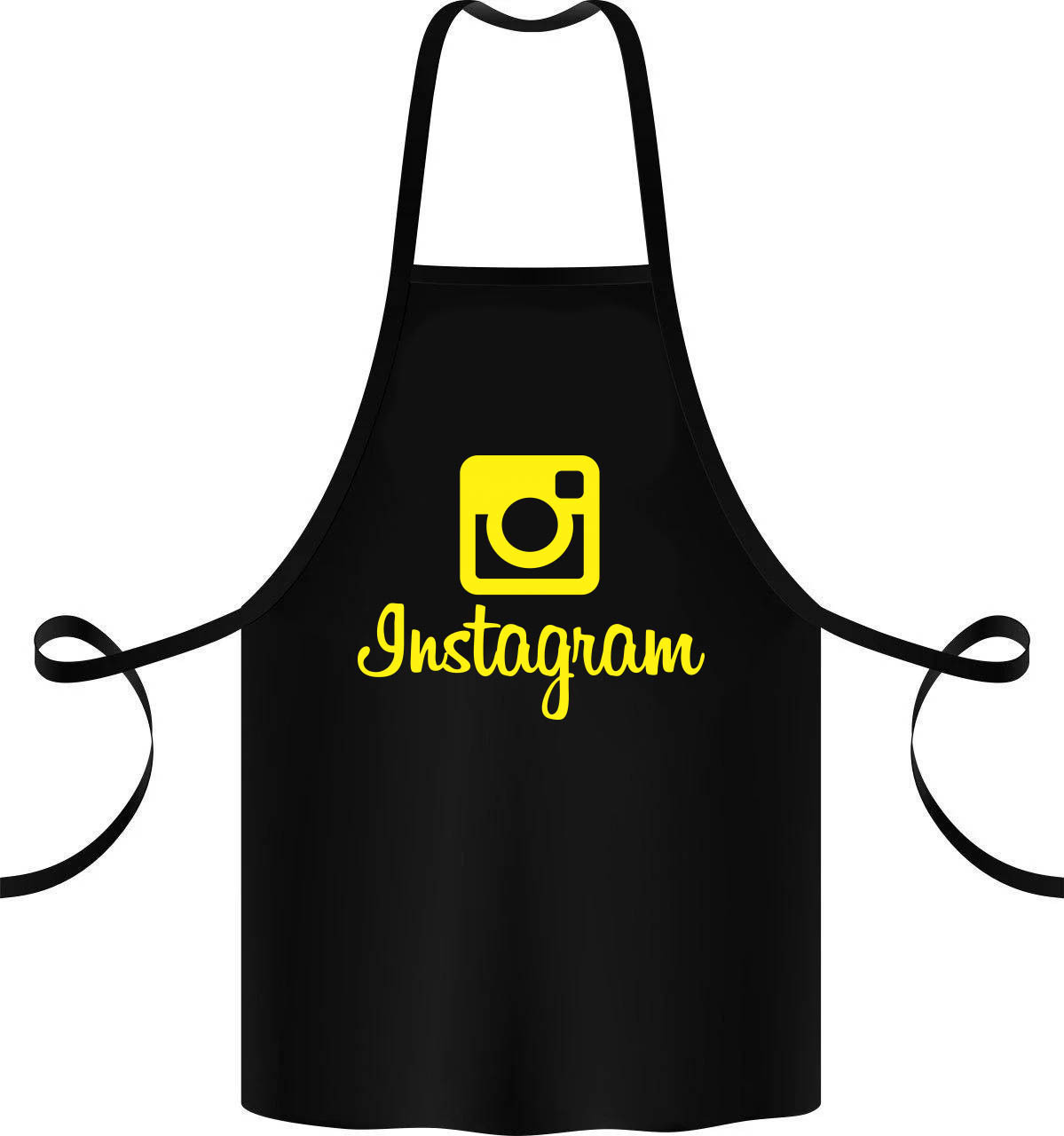 Фартук с принтом Кавун Instagram 68 см Черный