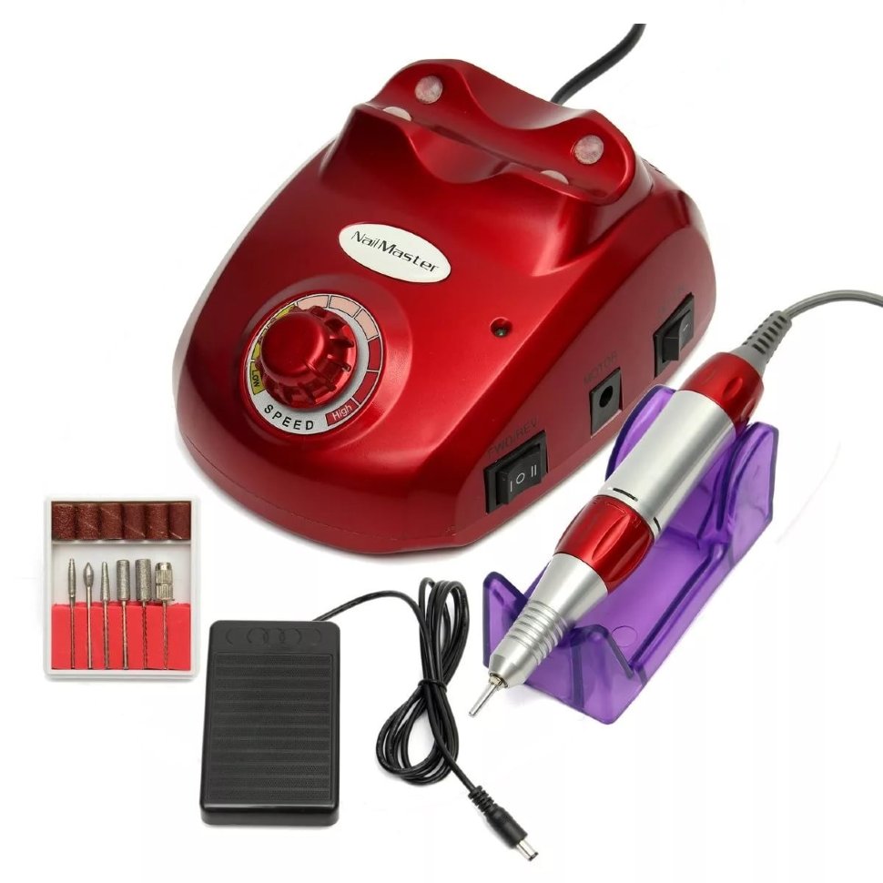 Професійний фрезер Beauty Nail Master DM-502 для манікюру та педикюру Червоний
