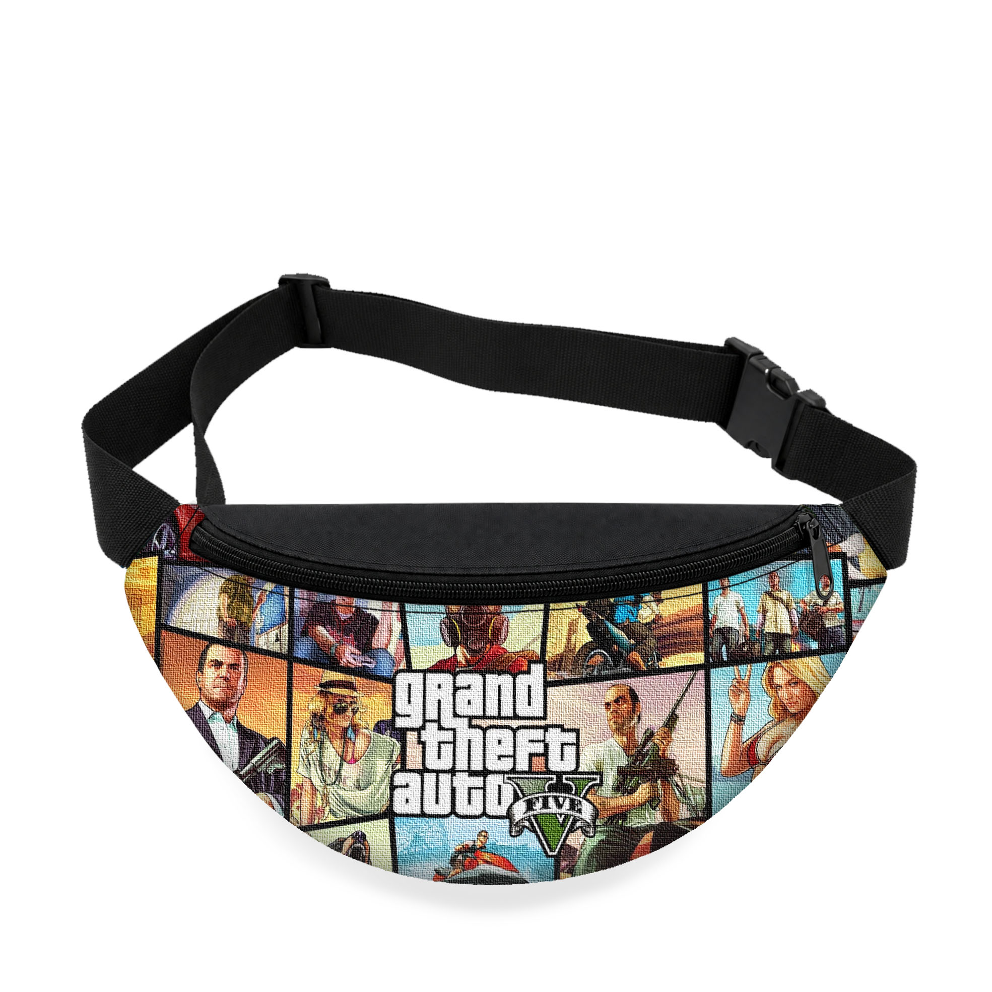 Дитяча сумка-бананка GTA, оксфорд, чорна, 32×15×7.5 см
