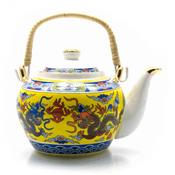 Чайник Yamasen Драконы фарфор с бамбуковой ручкой 750мл (44318)