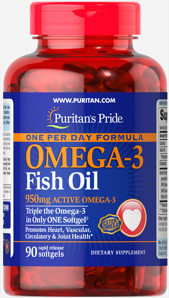 Рыбий жир Омега-3 Puritans Pride 1360 мг 90 капсул (32108)