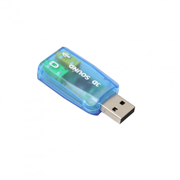 USB звукова картка Ewell 3D Sound card 5.1 зовнішня Синя