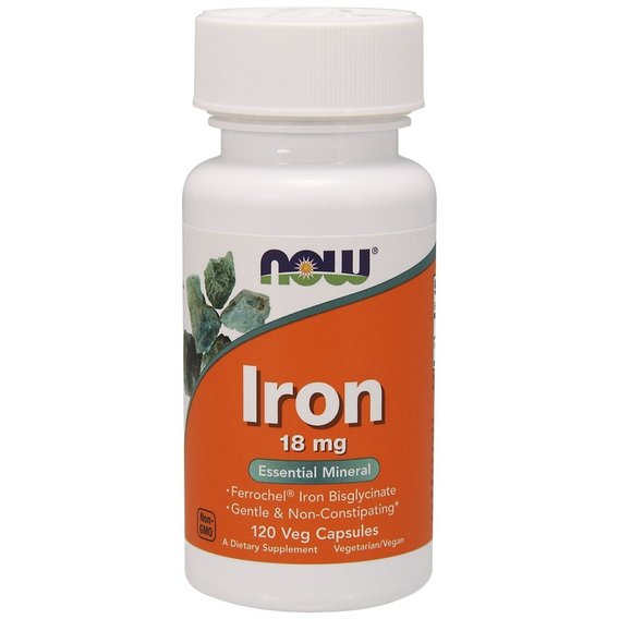 Микроэлемент Железо NOW Foods Iron 18 mg 120 Veg Caps