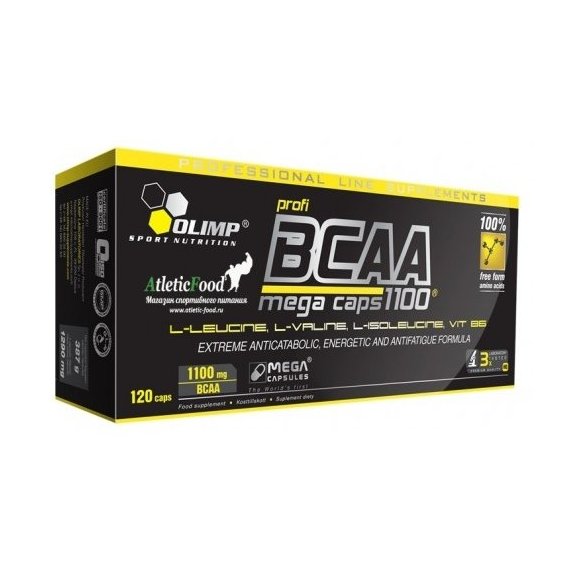 Аминокислота BCAA для спорта Olimp Nutrition BCAA Mega caps 1100 120 Caps