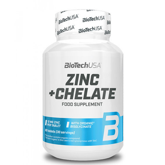 Микроэлемент Цинк для спорта BioTechUSA Zinc + Chelate 60 Tabs