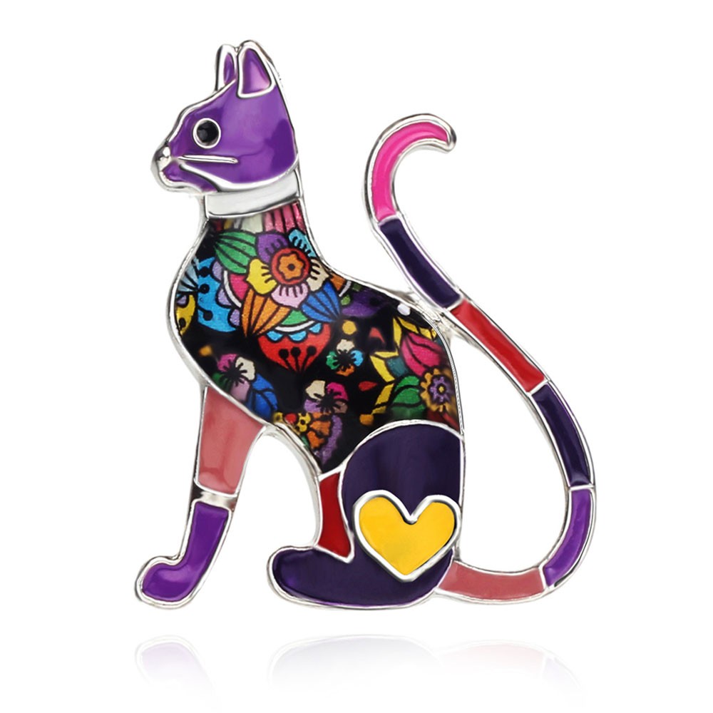 Брошь BROCHE Кошка фиолетовая BRSF111465