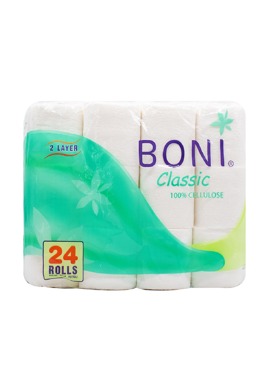 Туалетная бумага BONI Classic двухслойная 24 рулона