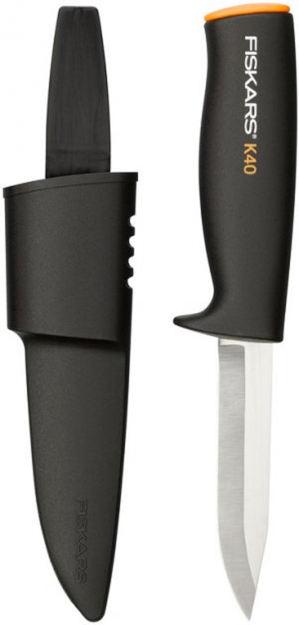 Нож финский поплавок Fiskars K40 225 мм Черный (1001622)