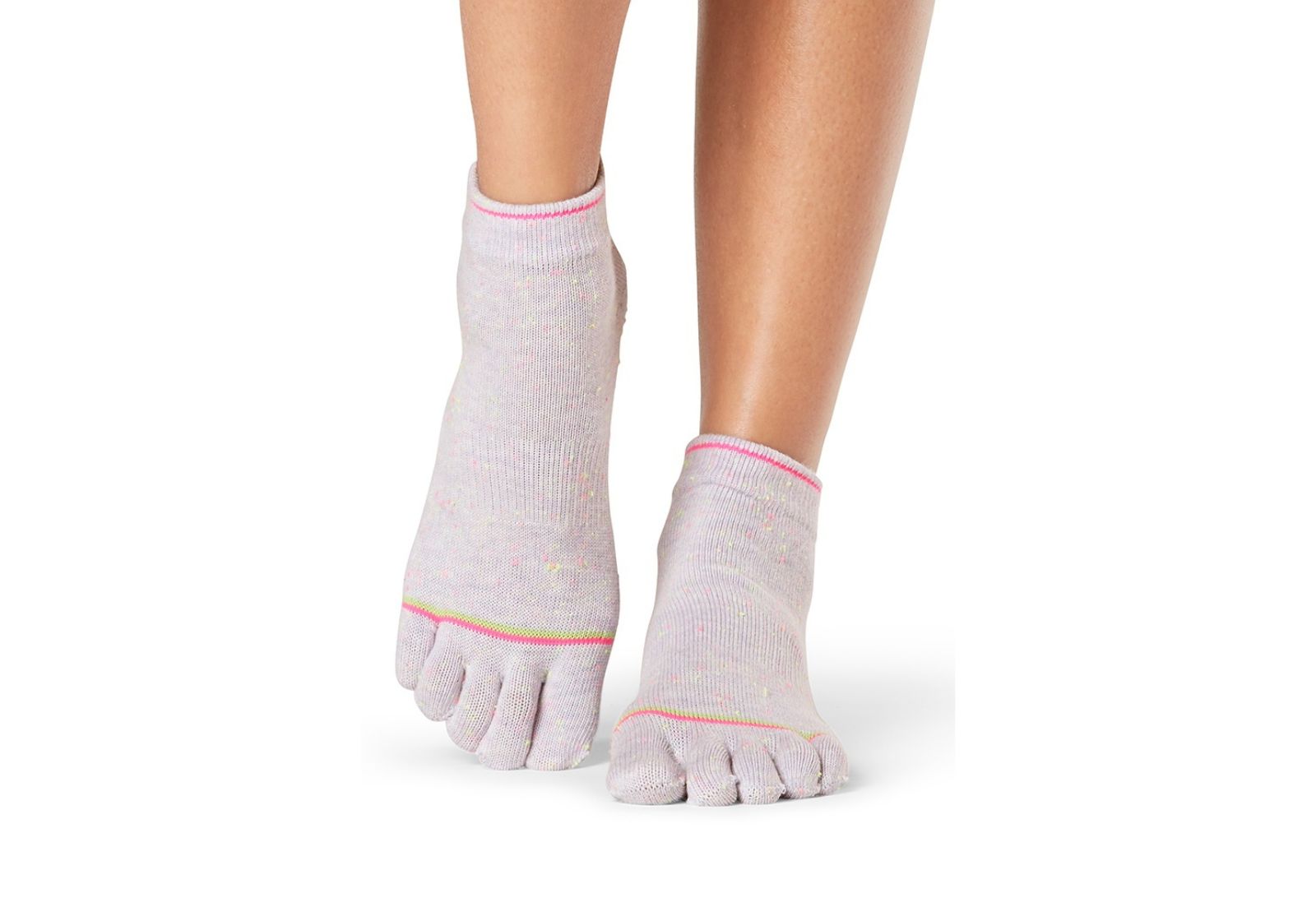 Носки для йоги ToeSox Full Toe Ankle Grip Believe S (36-38.5) Grey