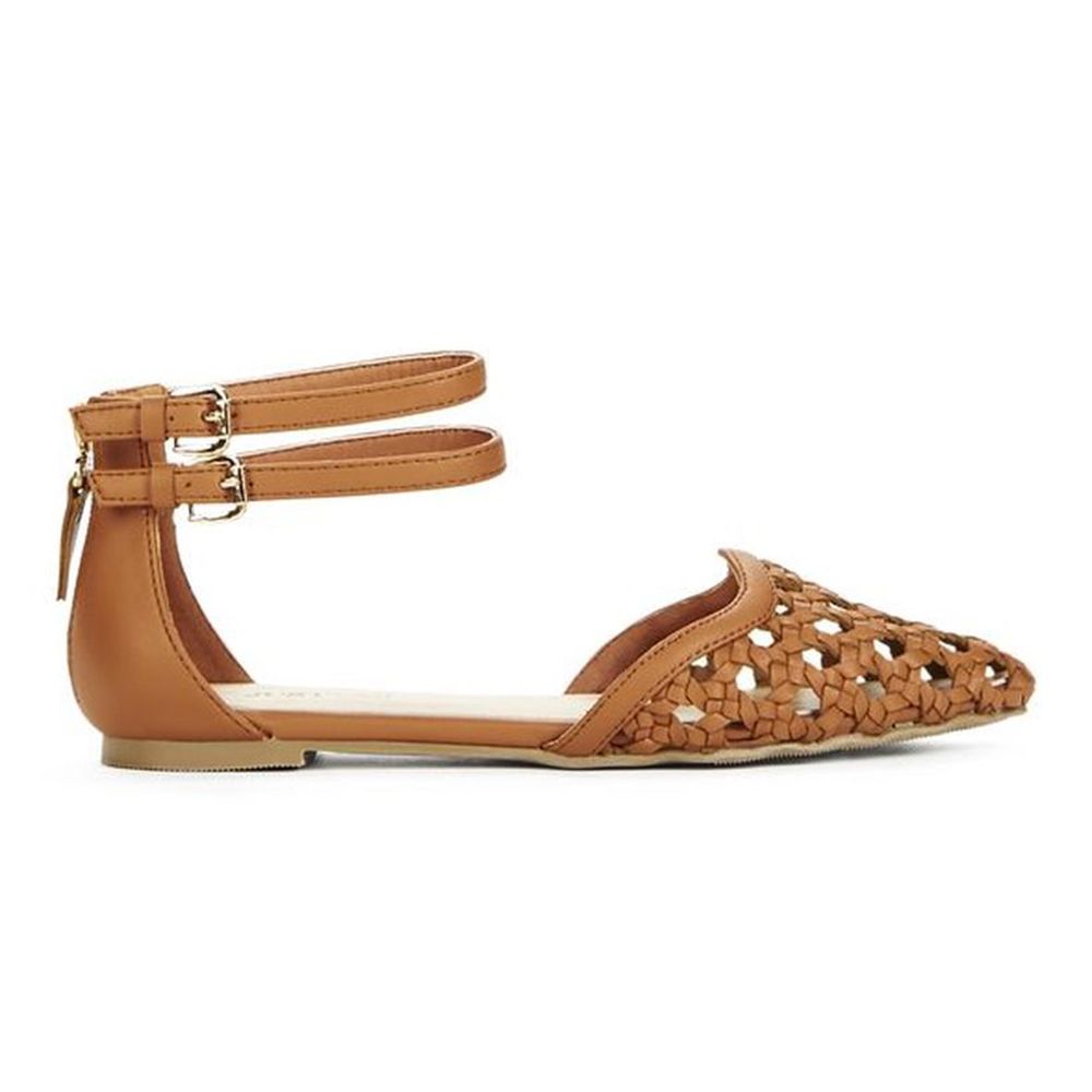 Сандалії JustFab Womens Mardell Cognac 36 Коричневий (FT1511847CC-36)