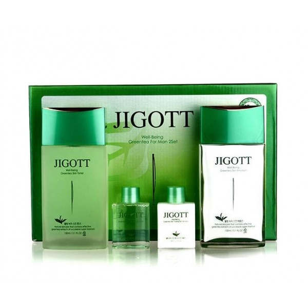 Мужской набор средств для лица с зеленым чаем Jigott Well Being Green Tea Homme Skin Care 2 Set (8809210039822)