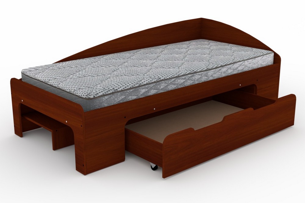 Односпальне ліжко з ящиком Компаніт-90+1 яблуня