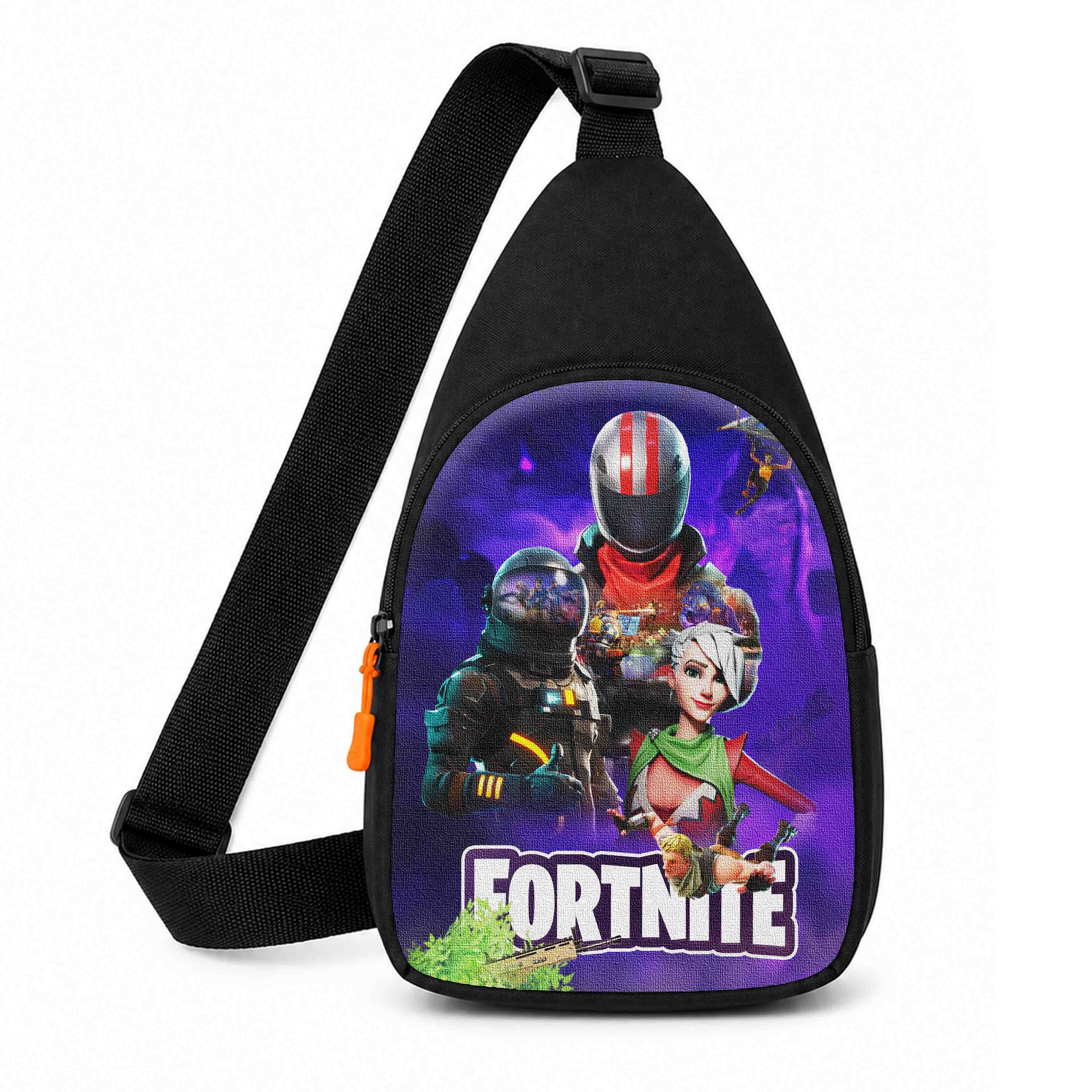 Дитяча сумка-слинг через плече Fortnite, чорна, 29×17×5 см, водонепроникна