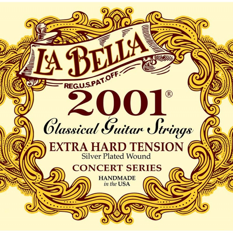 Струни для класичної гітари La Bella 2001XH Classic Silver Plated Extra Hard Tension