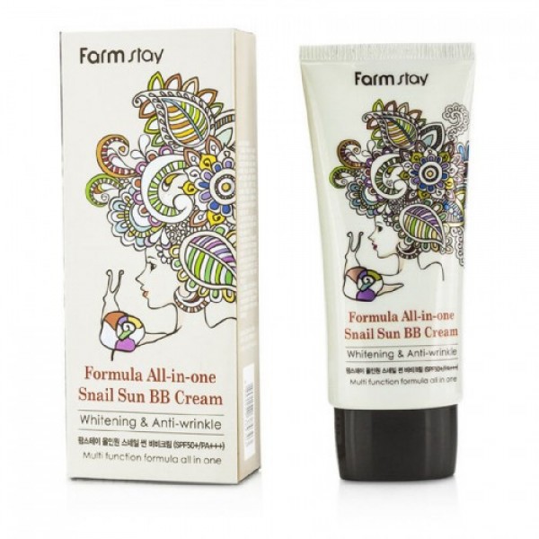Багатофункціональний ББ-крем з екстрактом равлики Farmstay Formula All-In-One Snail Sun BB Cream SPF50+ PA+++ 50 мл