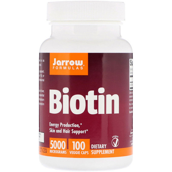 Биотин Jarrow Formulas Biotin 5000 mcg 100 Veg Caps JRW18005