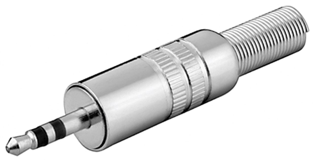 Штекер Goobay FreeEnd-Jack 3.5mm 3pin /M конектор Stereo Metal Housing металік (75.01.1017)