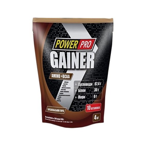 Гейнер Power Pro Gainer 4000 g /100 servings/ Бразильский орех