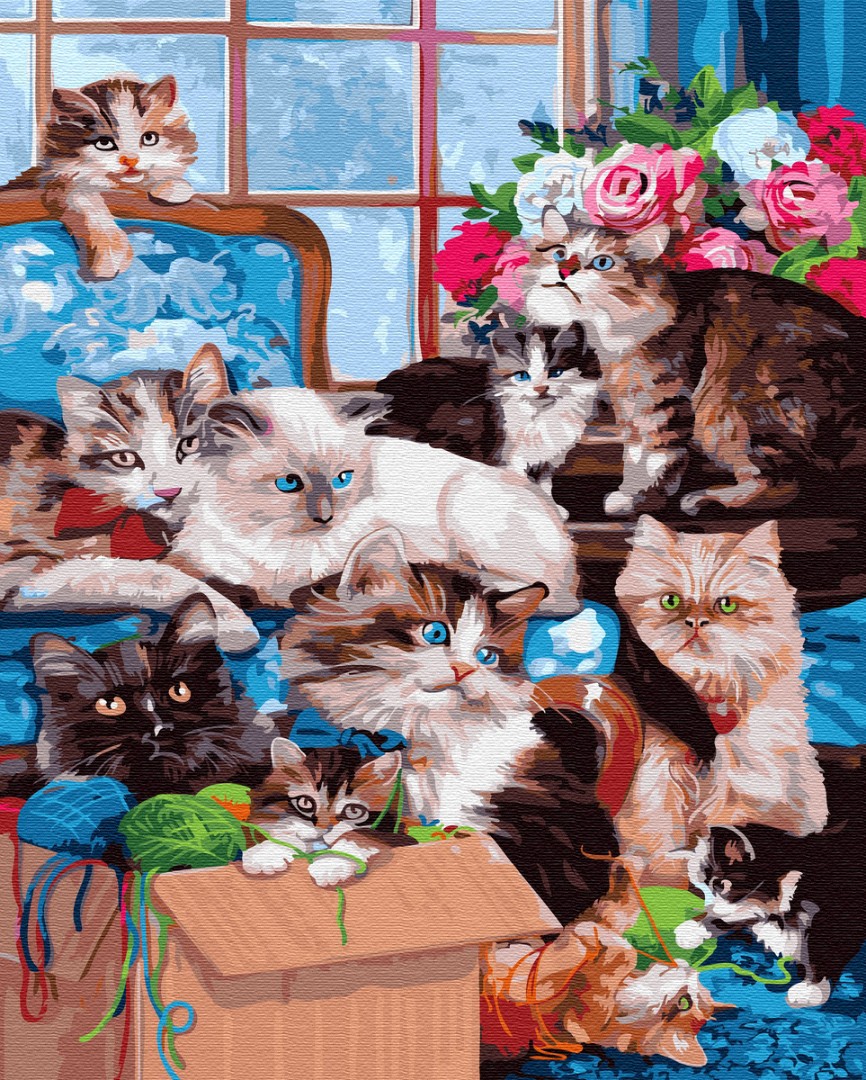 Картина за номерами BrushMe "Котячий будинок" 40х50 см GX33480