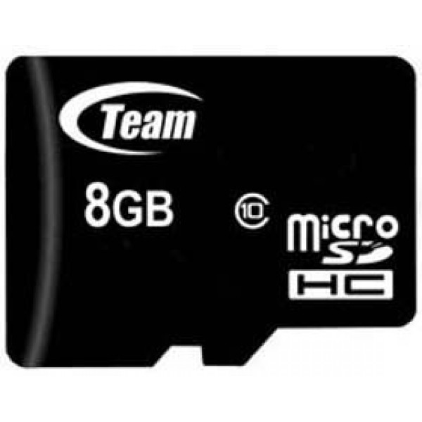 Карта памяти MicroSDHC 8GB Class 10 Team + SD-adapter (TUSDH8GCL1003)