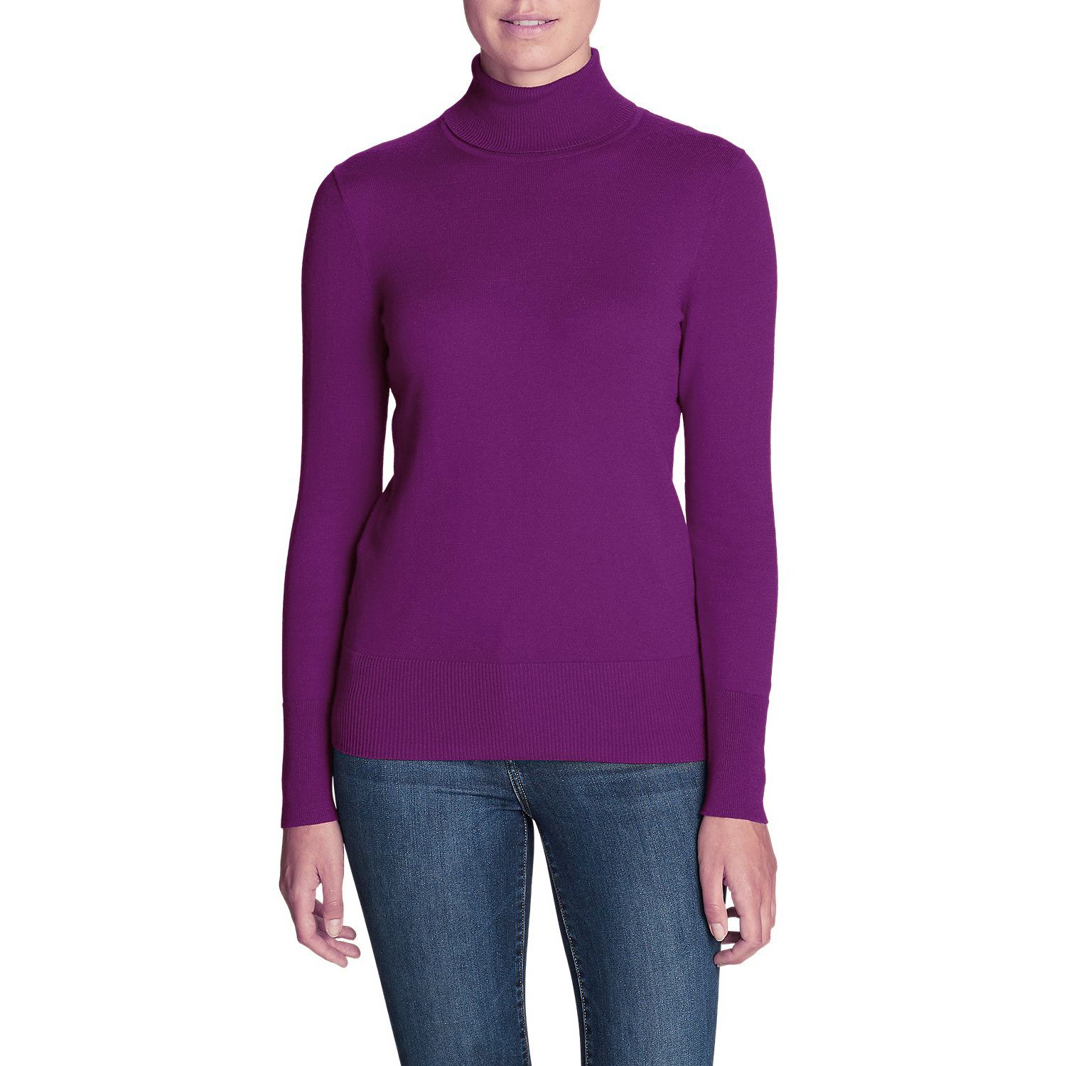 Пуловер Eddie Bauer Womens Christine Turtleneck Sweater HTR XS Фіолетовий (9742HMU)