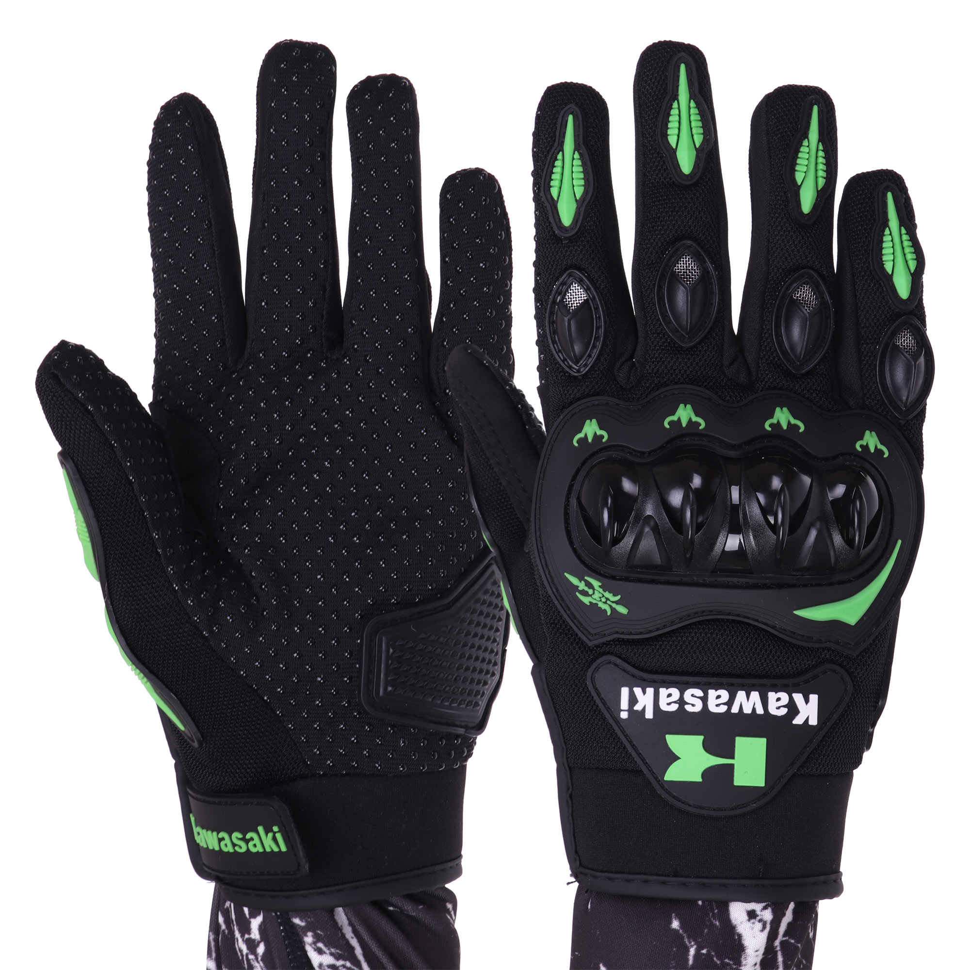 Мотоперчатки Kawasaki SP-Sport MS-5529-KW XXL черный-салатовый