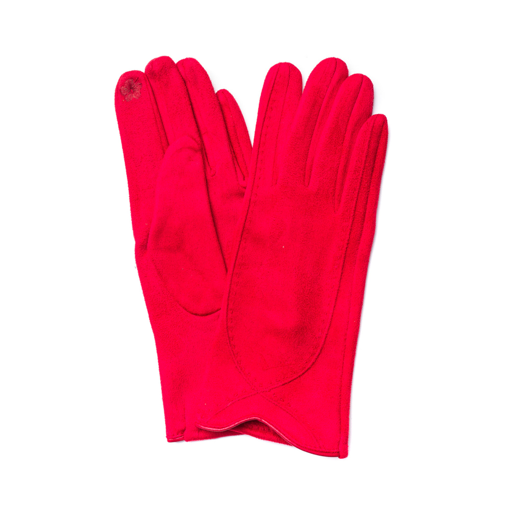 Перчатки LuckyLOOK женские экозамш Smart Touch 688-729 One size Красный