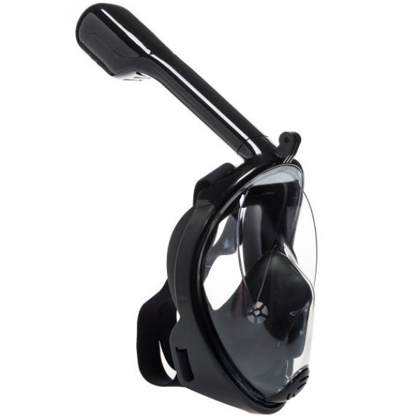 Полнолицевая панорамная маска для плавания с креплением для камеры Черная (K1010050213)