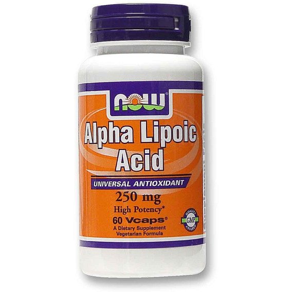 Альфа-липоевая кислота NOW Foods Alpha Lipoic Acid 250 mg 60 Veg Caps