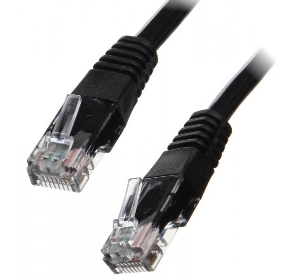 Патч-корд неекранований Lucom RJ45 UTP5e 5.0m patch AWG28 D=4.5mm Gold чорний (25.02.5188)