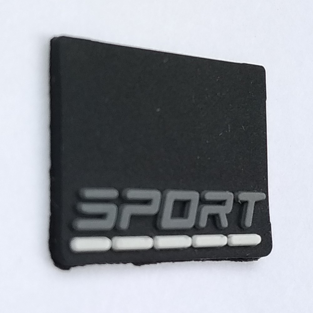 Гумова етикетка ПВХ "Sport" розмір 20*15 мм упаковка 100 шт (BR-08)