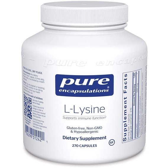 Лизин Pure Encapsulations L-Lysine 500 mg 270 Caps PE-01242