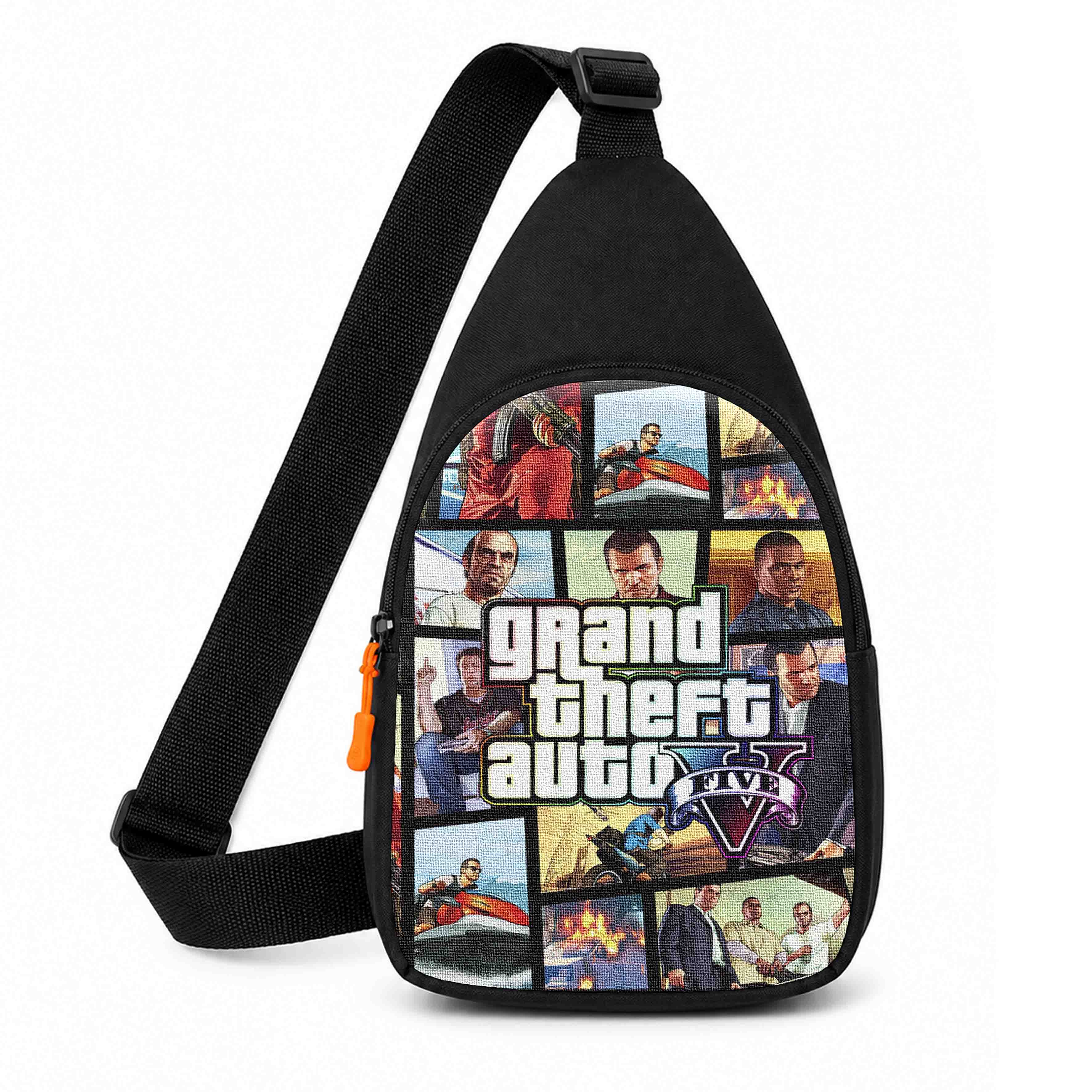 Дитяча сумка-слинг Grand Theft Auto 29×17×5 см, чорна