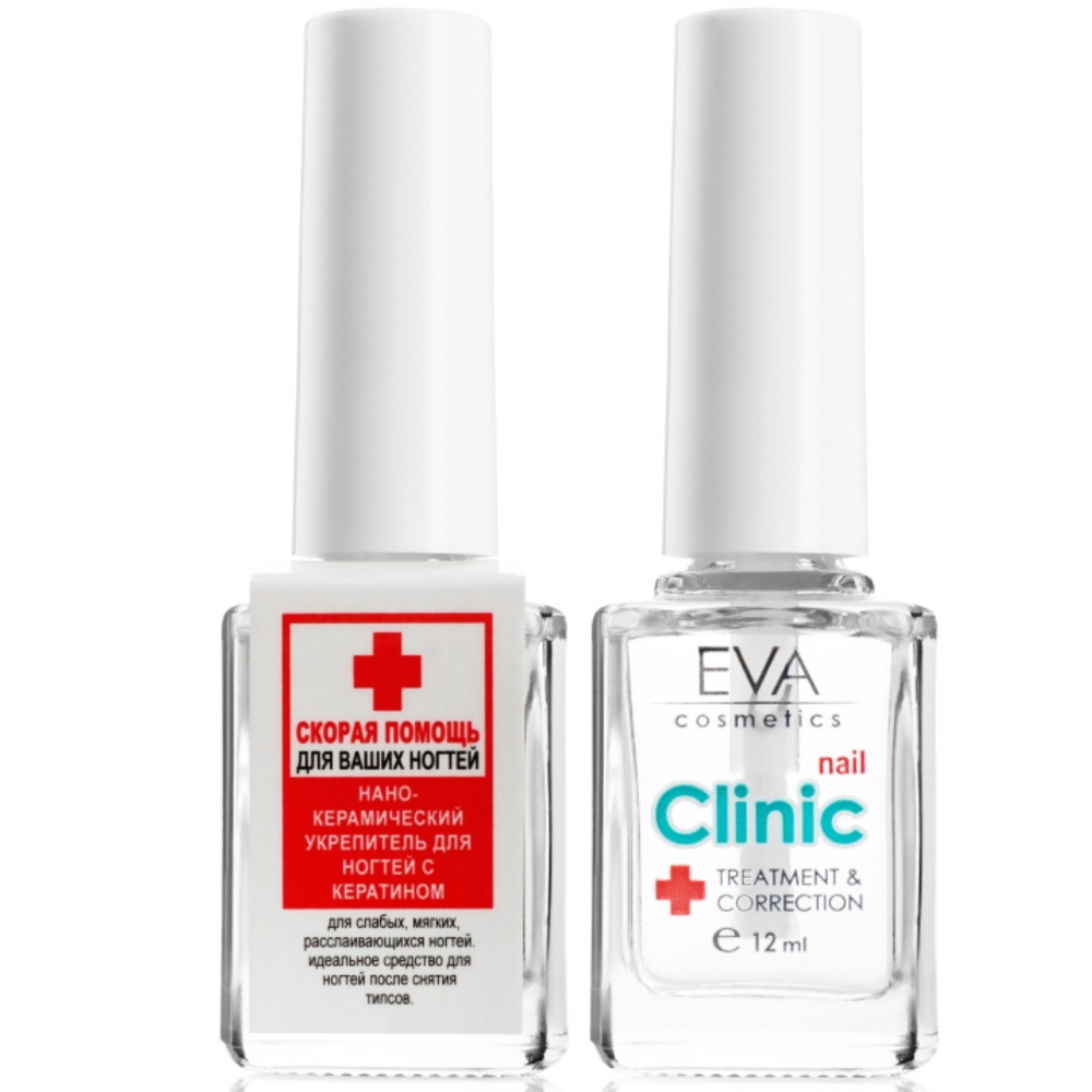 Нано-керамический укрепитель для ногтей с кератином Eva Cosmetics Nail Clinic 12 мл (01011901303)