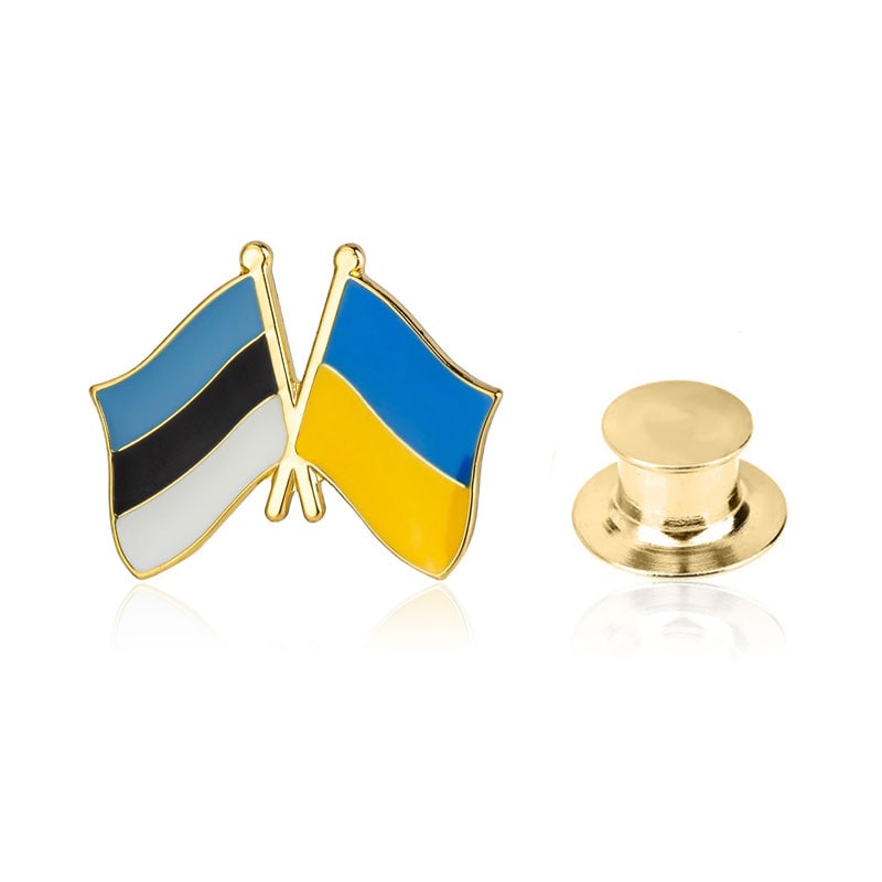 Значок BROCHE Флаг Эстония-Украина разноцветный BRGV112807