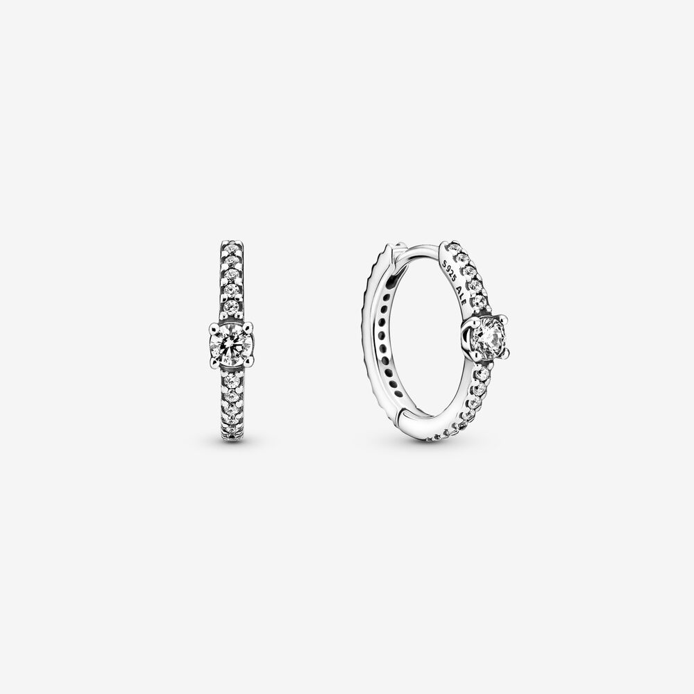 Срібні сережки No Brand Блискучі хупи 299406C01