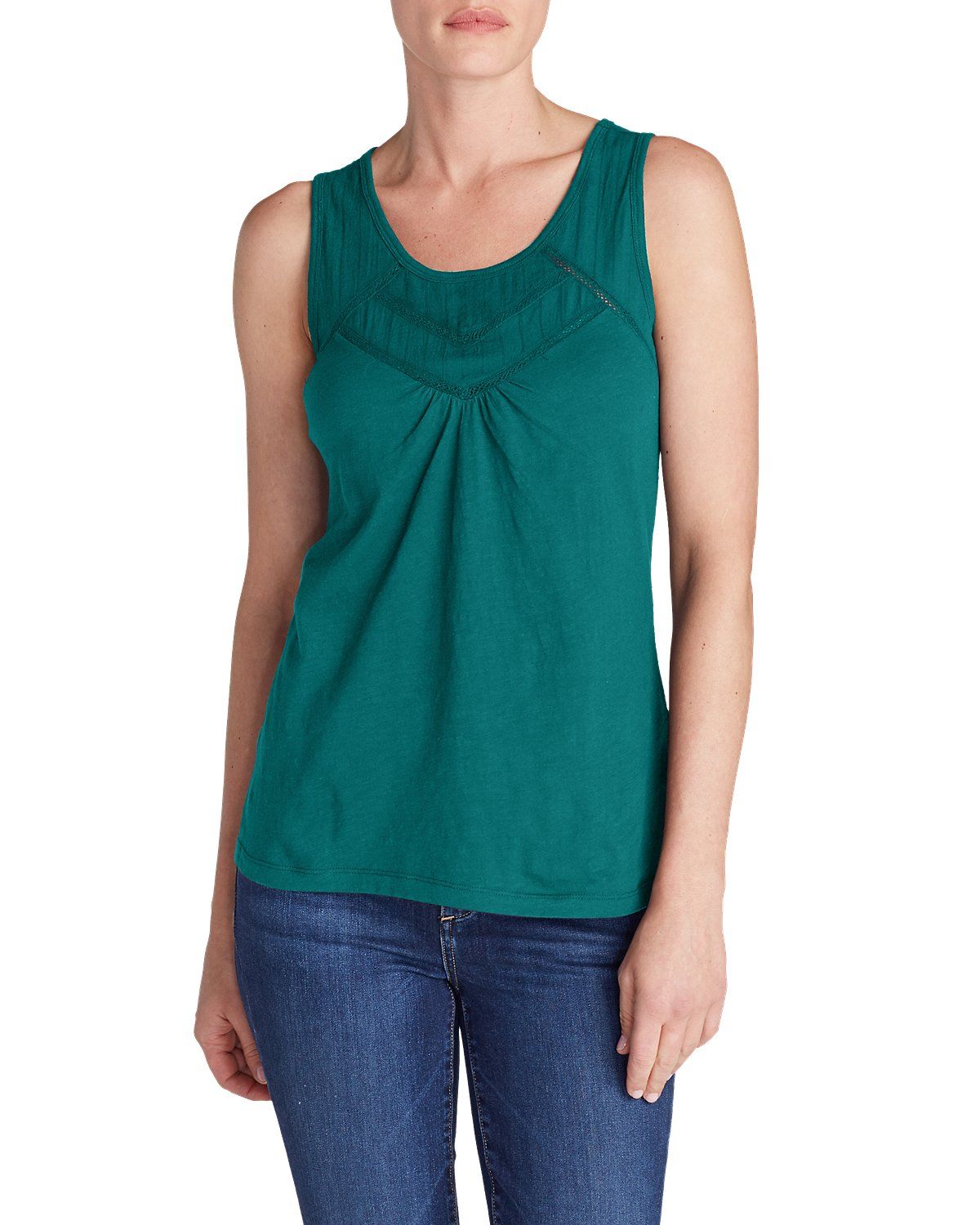 Туника Eddie Bauer Womens Daybreak Tank Top Solid L Зеленый (0347DKSM)