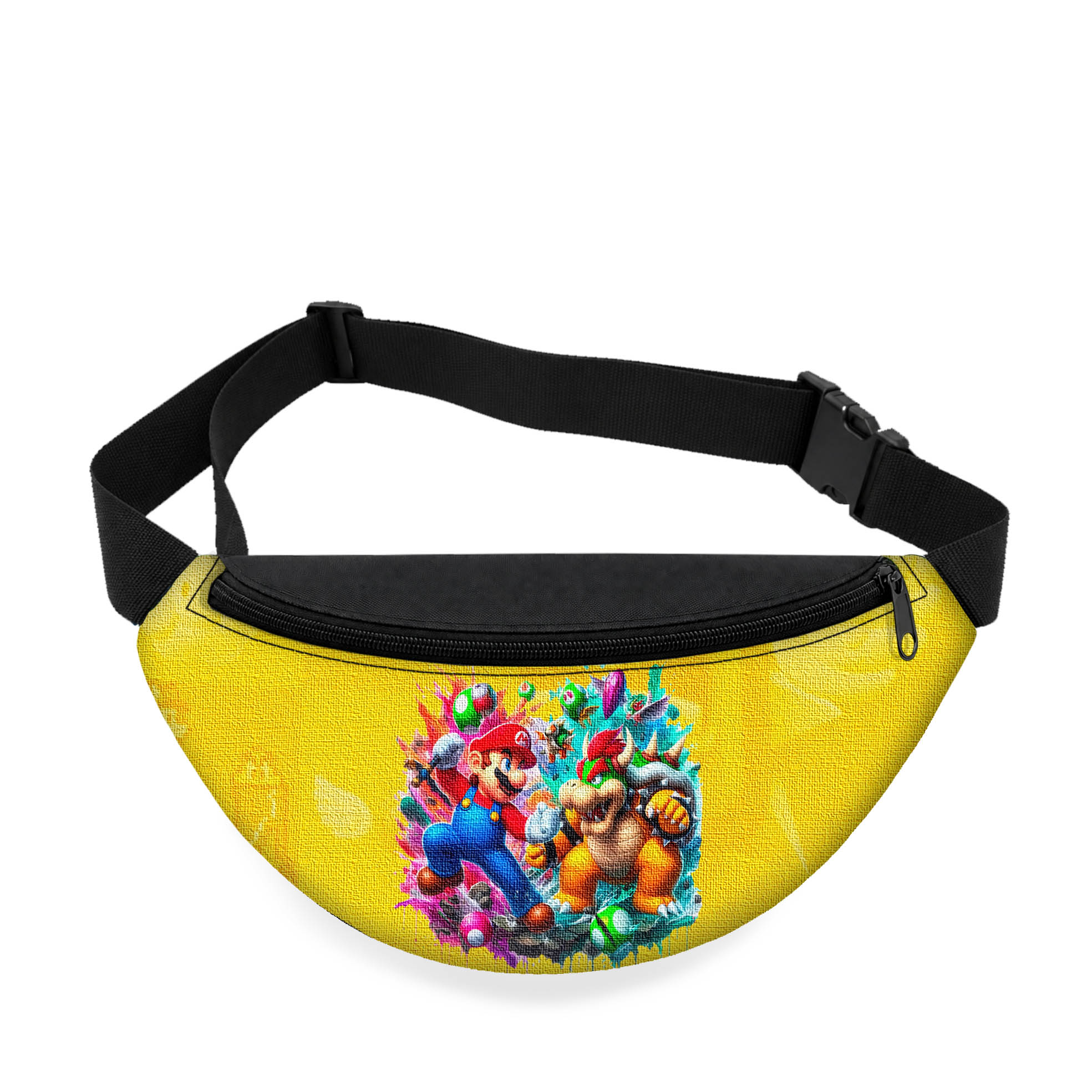 Дитяча сумка-бананка Super Mario 32×15×7.5 см, чорна