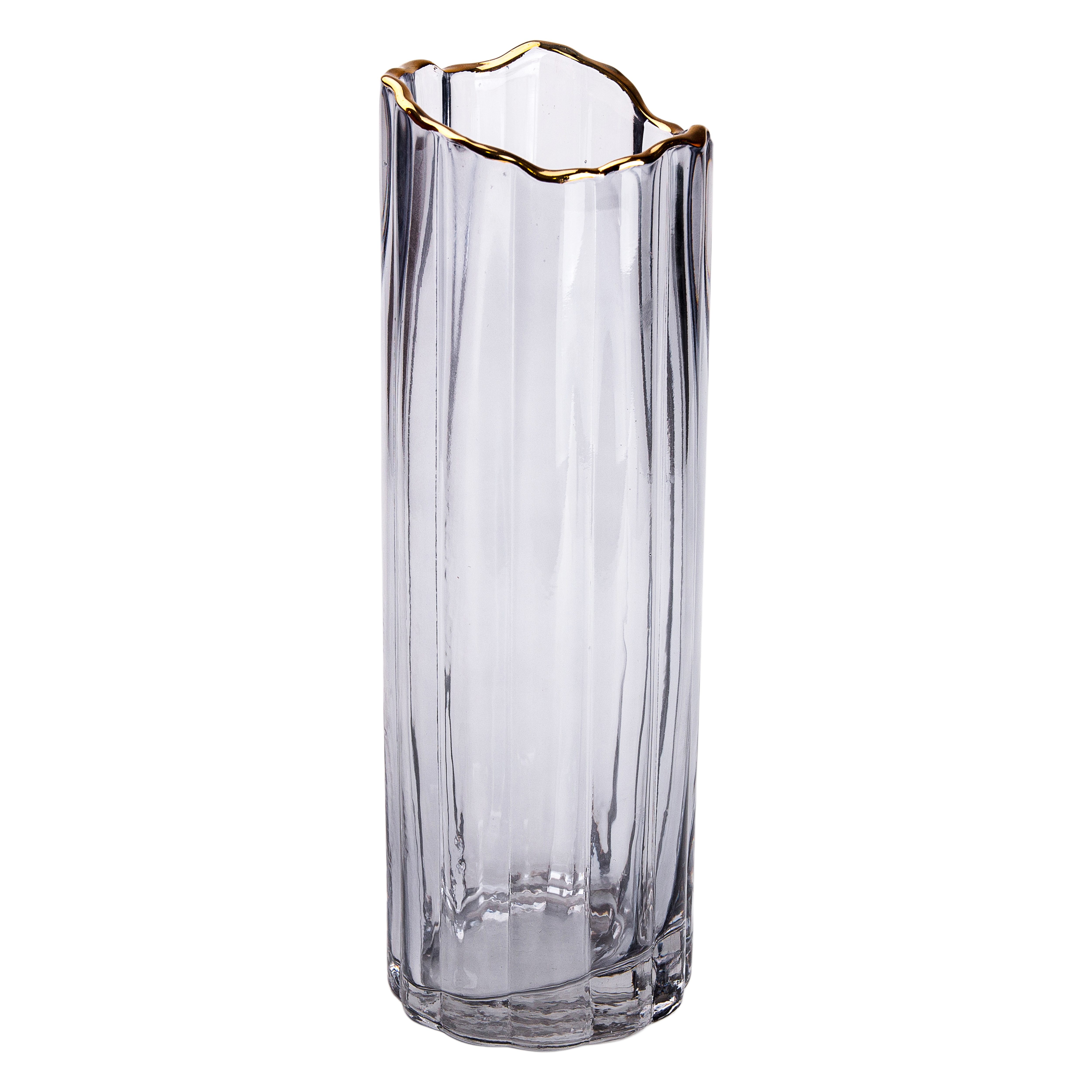 Ваза декоративная стеклянная YIWU Glass Flower 29.5 см Серый (HP-1713)