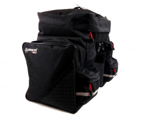Велосумка на багажник 3-ох секційна 42л Spencer Triple Bag Чорний (SAKB10)